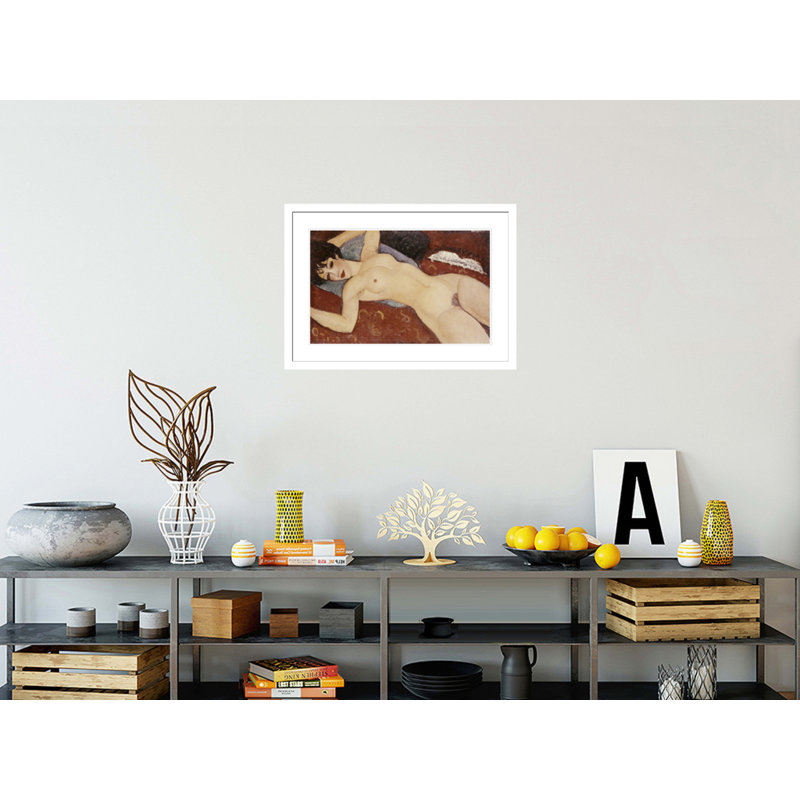 «Reclining Nude» par Amedeo Modigliani - estampe numérique encadrée, H 20,98 po x l 29,5 po