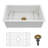 30" L x 18" W Undermount Ceramic Kitchen Sink White Ceramic Kitchen Sink with Grid and Strainer