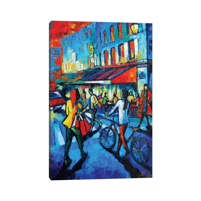 Parisian Cafe by Mona Edulesco - Wrapped Canvas Painting, 20.32 cm H x 30.48 cm W