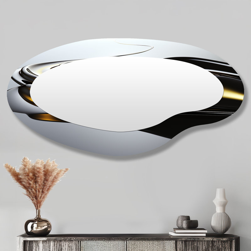 Miroir mural noir asymétrique moderne