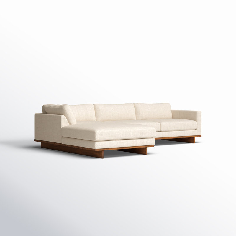 Everly Chaise Sectional, Irving Taupe Polyester Blend, Left Hand Facing, 32" H x 133" W x 86" D