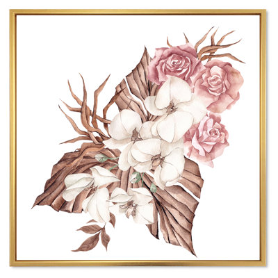 13_Bouquet de fleurs tropicales blanches II - reproduction d'art sur toile traditionnelle