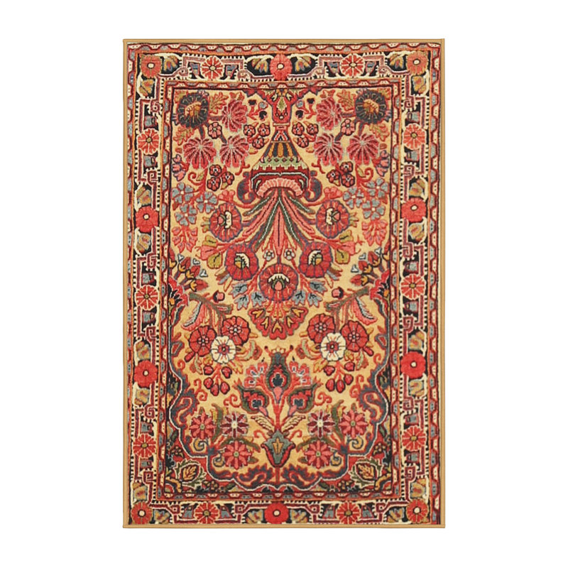 Tapis rouge/bleu traditionnel Esaw, Rectangle 4 pi x 6 pi