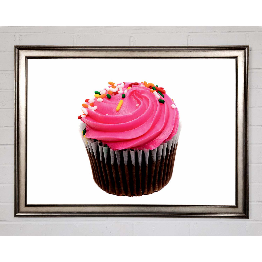 Gerahmtes Leinwandbild Pink Cupcake Sprinkle