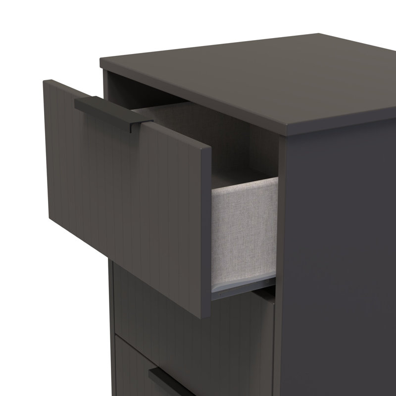 Atsumi 45cm W Manufactured Wood Bedside Table, Graphite Black