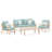 Paulet 4 Piece Sofa Seating Seating Group With Sunbrella Cushion Covers-664092859