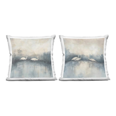 Still Waters And Soft Wings 2 Piece Decorative Printed Throw Pillow Set design by Mona Grace