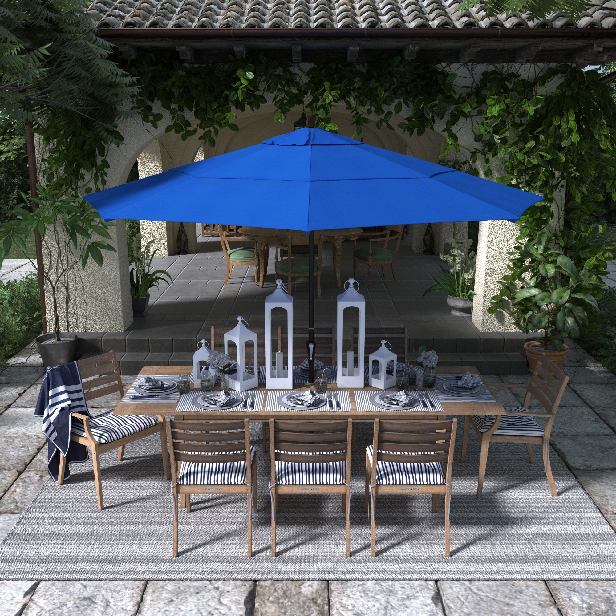 132'' Outdoor Umbrella, Royal Blue Performance