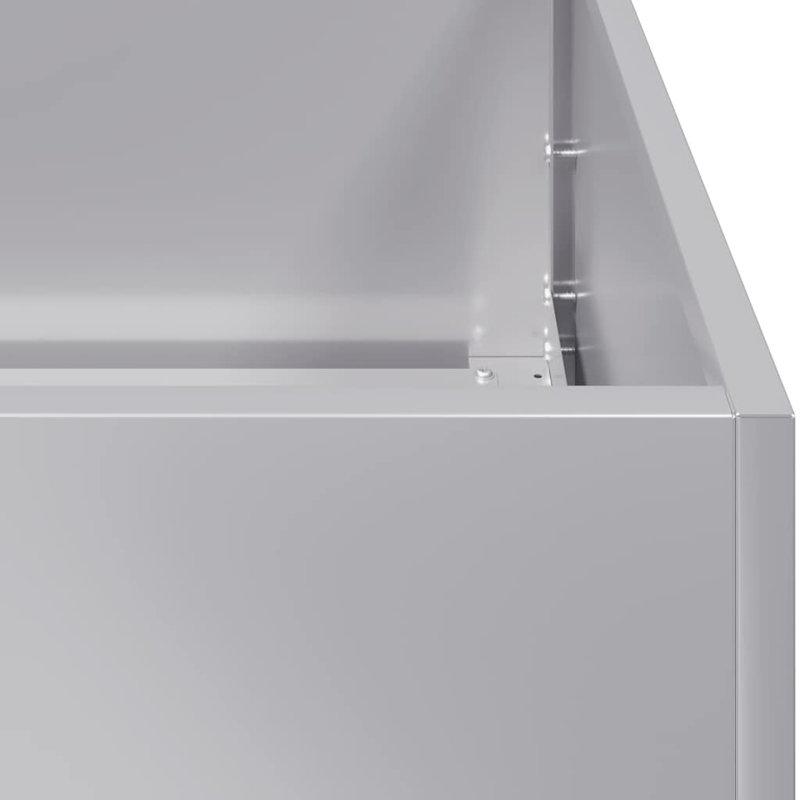 Metal Planter Box, 15.75" H x 78.74" W x 15.75" D, Gray