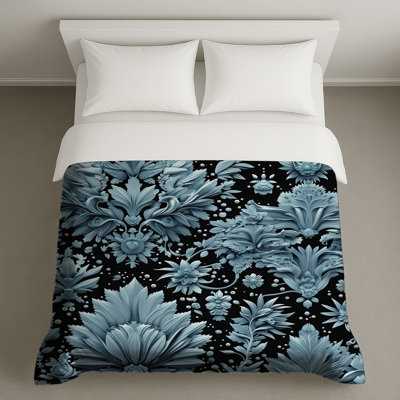 Housses de couette à motif floral bleu