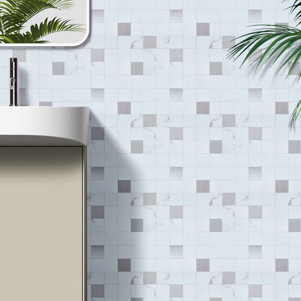 10Pcs Self-Adhesive Marble Wall Tile Stickers