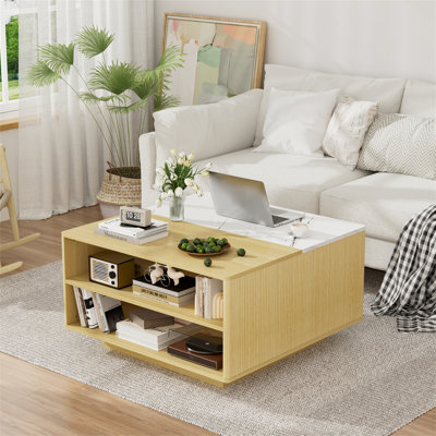 Table basse à plateau relevable avec rangement pour le salon