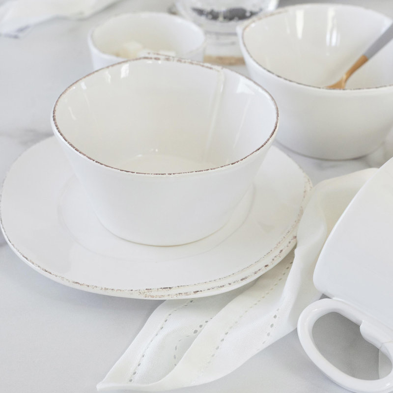 Lastra Handmade Stoneware Cereal Bowl, White