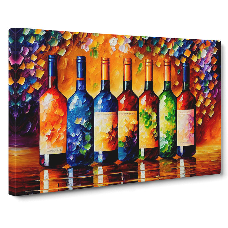 XXX-H1022-WF-10166X Wine Bottle Painting Vol.1 - Wrapped Canvas Painting