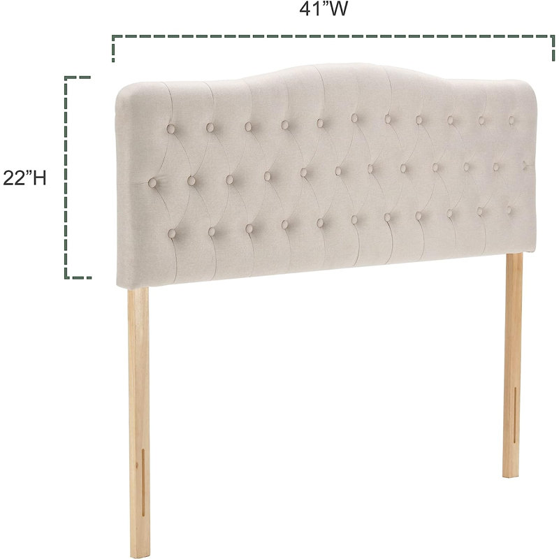 Dayanis Upholstered Headboard, Beige, Twin