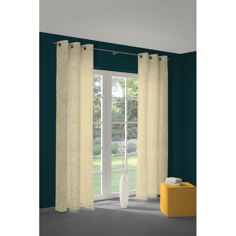 Pasadena Eyelet Room Darkening Curtain, 132 W x 245 D cm, Sand