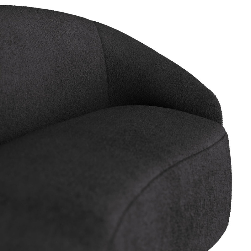 Turner Small Sofa Paprika Velvet, Black Velvet, White Oyster, 29.5"H x 108"W x 34"D