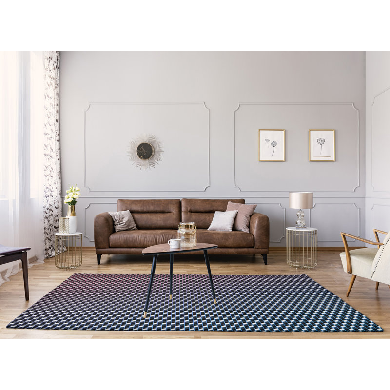 Tapis de zone rouge/noir géométrique dégradé, Rectangle 9 pi x 12 pi