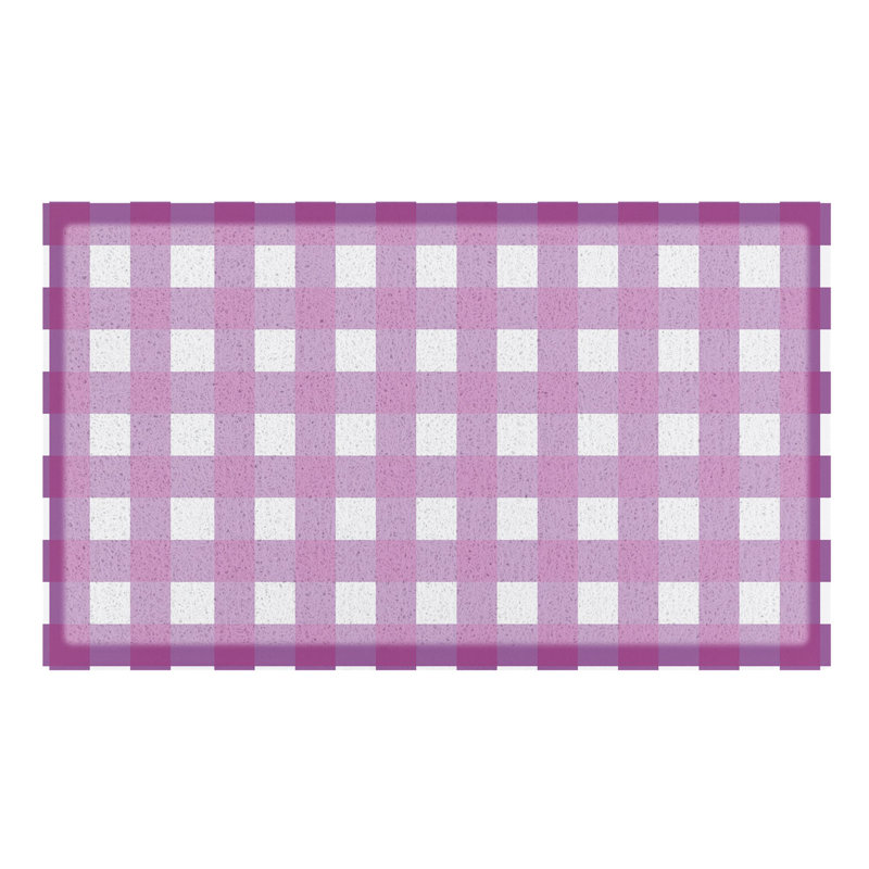 Chisato Non-Slip Doormat, White/Purple