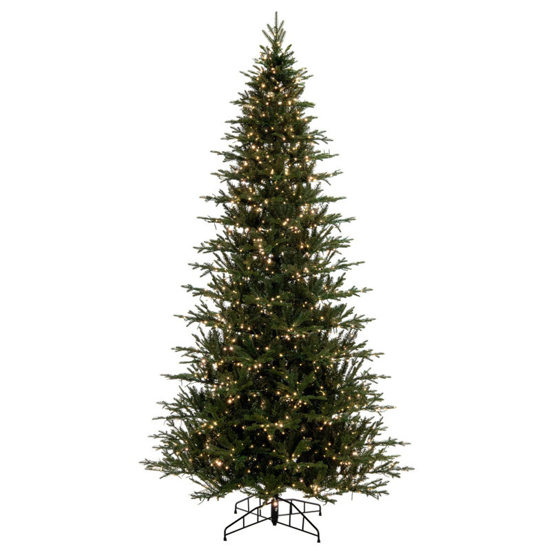 Kamas Fraiser Fir Artificial Christmas Tree with Warm White Low Voltage 3Mm LED Lights, 9' H