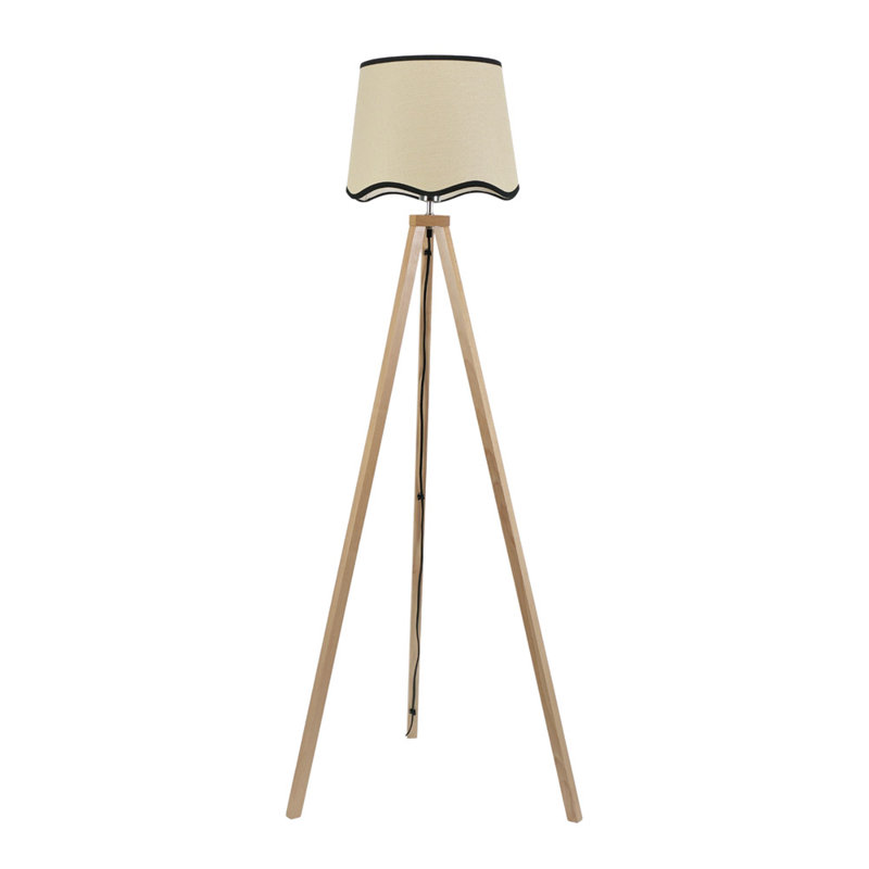 Hazen 153 H cm Tripod Floor Lamp, No, Natural/Black, Natural