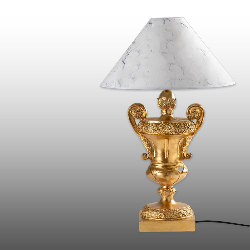 Lampe de chevet Golden Fabric Cap, Marbre de Sicile