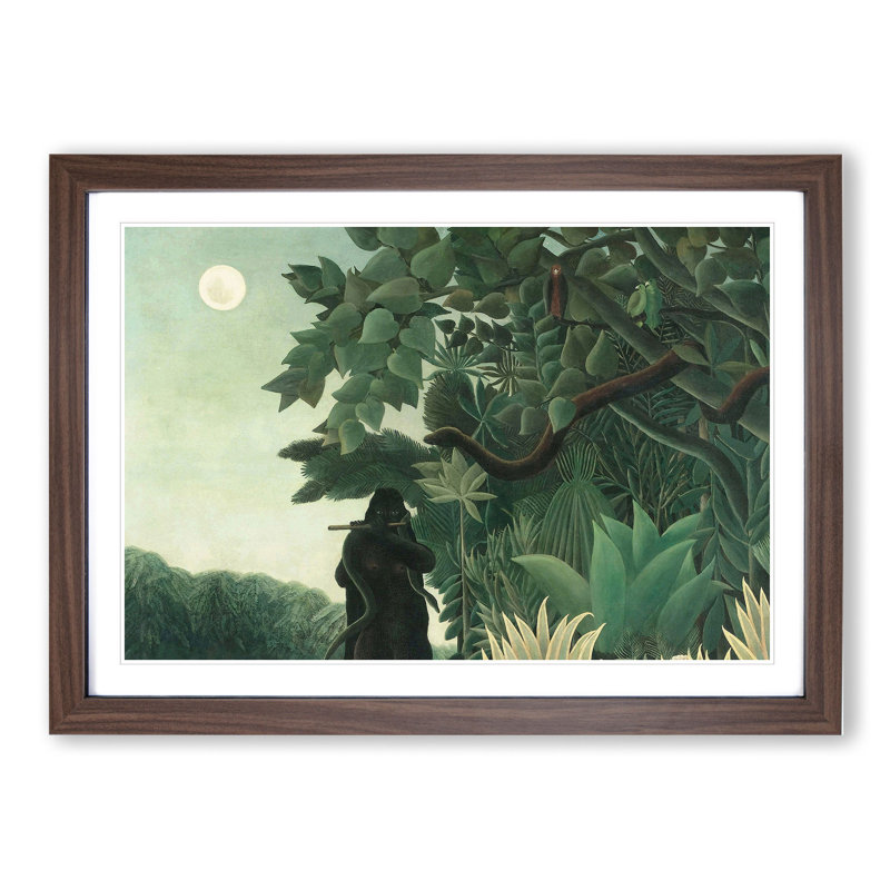 The Snake Charmer by Henri Rousseau - Framed Print, 36cm H x 48cm W x 2cm D, Walnut Framed