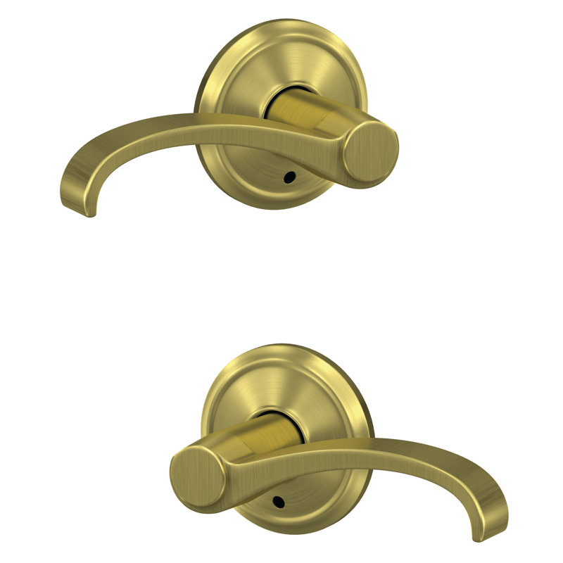 Custom Whitney Non-Turning Lever with Alden Trim, Satin Brass