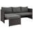 Menton Modern 3-Person Patio Sectional Conversation Set with Polyester Cushions and Coffee Table in Brown and Gray-1723084485