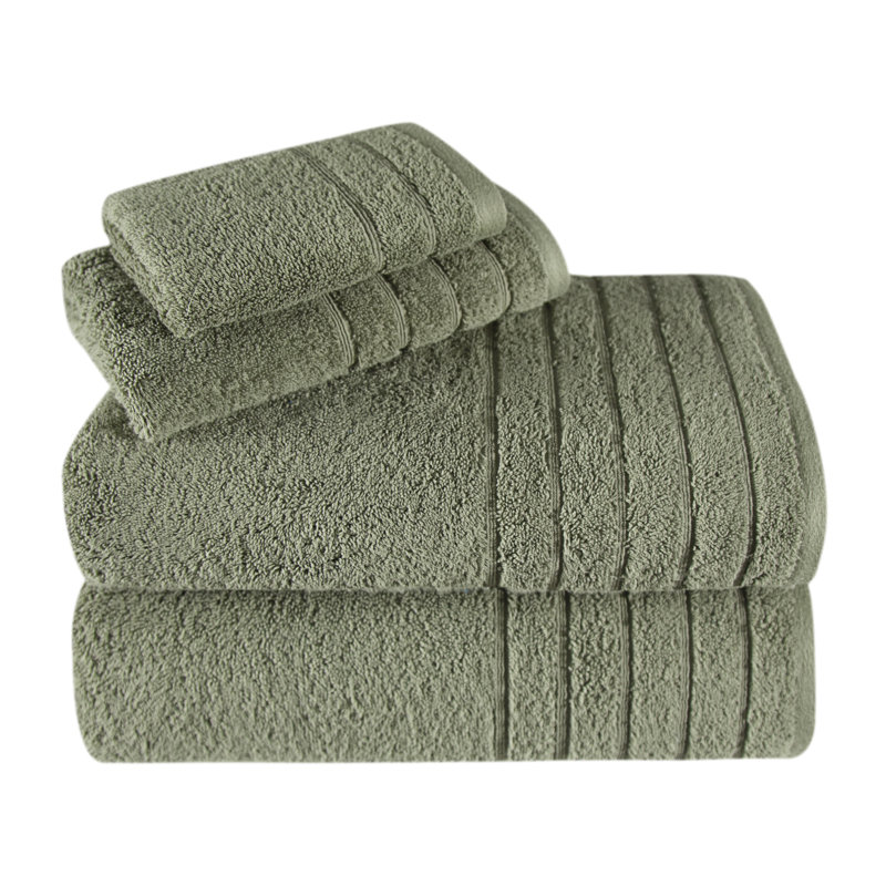 Ensemble de serviettes 100% coton turc Shantae - pièce, moelleux, léger et très absorbant - ensemble de 4, Vert