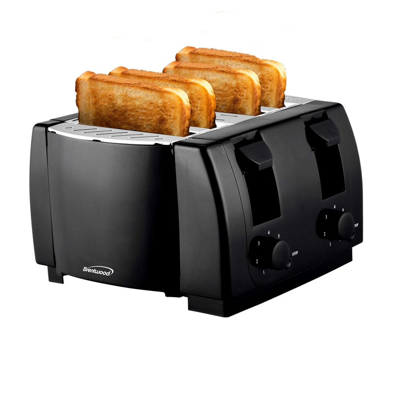 Brentwood 1300w Cool Touch 4-slice Toaster With 7 Browning Settings, Auto-centering Guides & Dual Crumb Trays – Family Size Toaster
