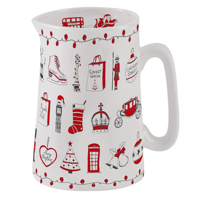 Victoria Eggs Hand Illustrated London Christmas 1/2 Pint Jug
