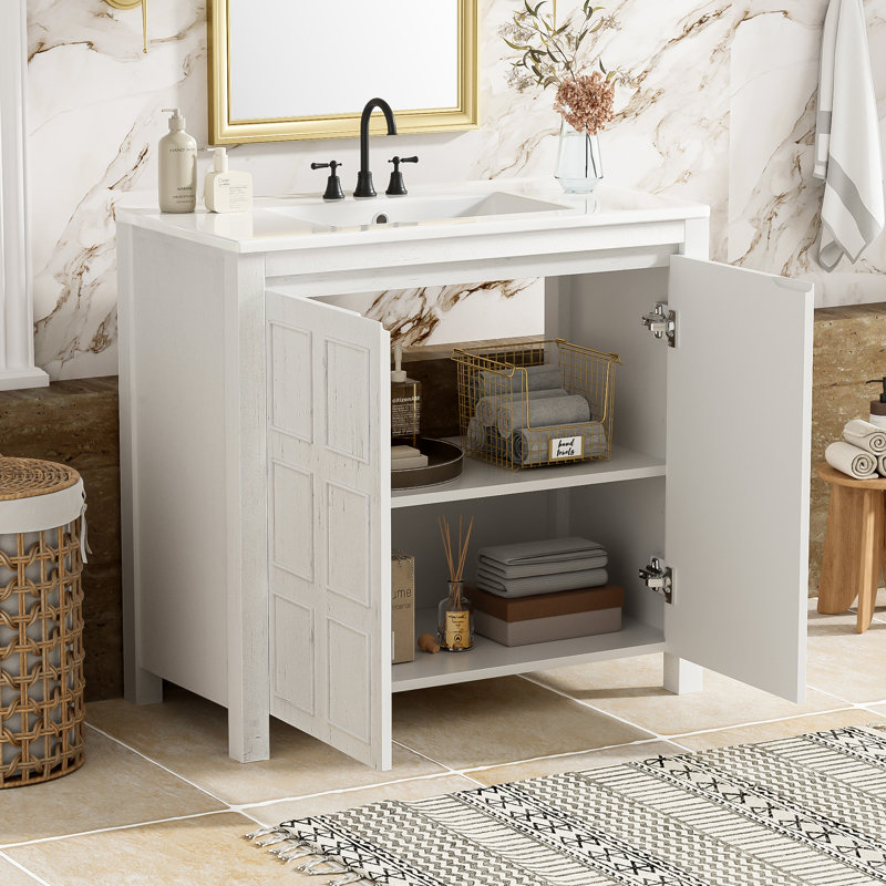 36" Single Bathroom Vanity Set, Antique White