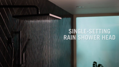 Single-Setting Metal Raincan Shower Head in Matte Black 52159-BL25