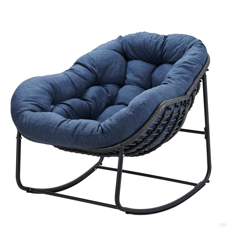 Fauteuil à bascule 9,7 lb ultra-moelleux avec conception anti-basculement, chaise longue d'une capacité de 450 lb