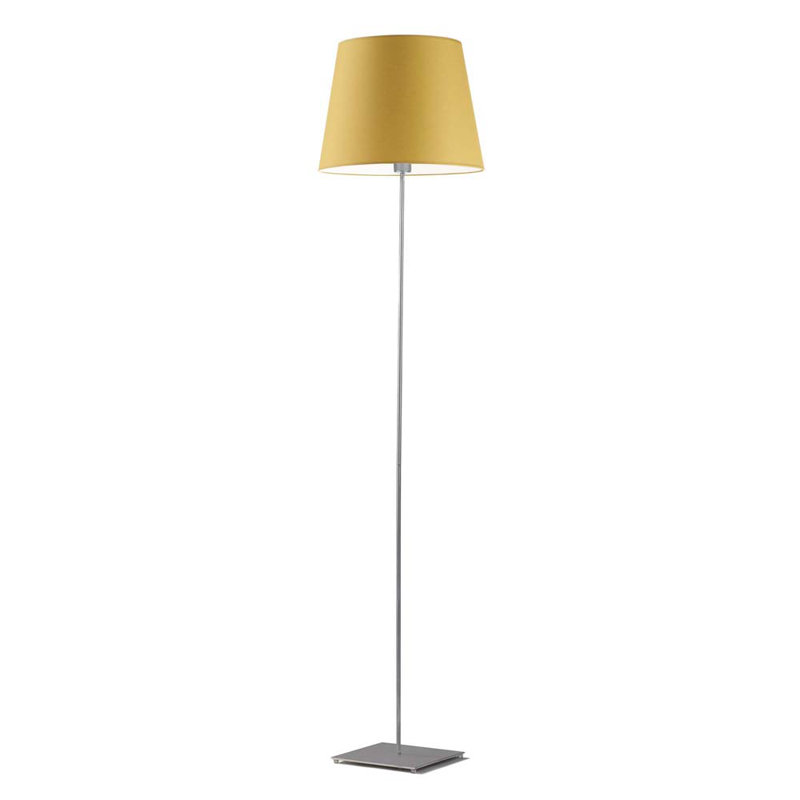 Asauni 162.5cm Traditional Floor Lamp, Brushed Steel, Mustard