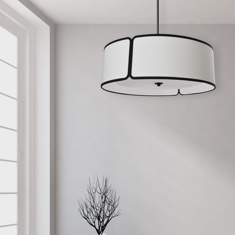 Luminaire suspendu tambour 4 lumières Notched Drum