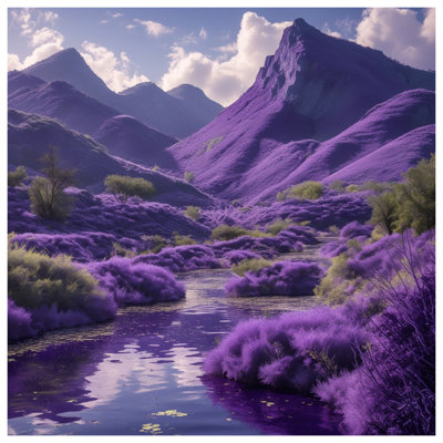 Édredon Lavender Mountain Landscape