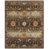 Oriental Hand-Knotted Wool Blue/Gray/Brown Area Rug