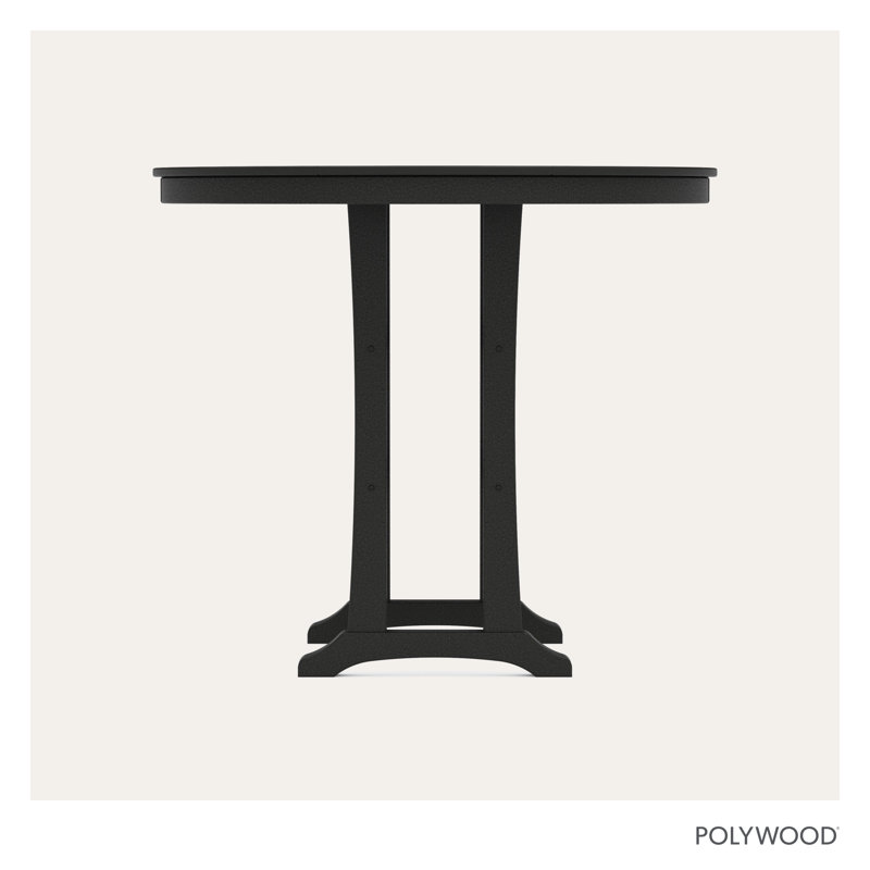 Table de bar Nautical Trestle, l 48 po x L 48 po x H 42 po, Noir