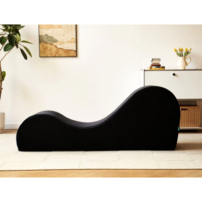 Méridienne noire, forme ergonomique, mousse haute, housse lavable amovible pour une utilisation quotidienne Max Relax, ergonomique, lavable à la machine