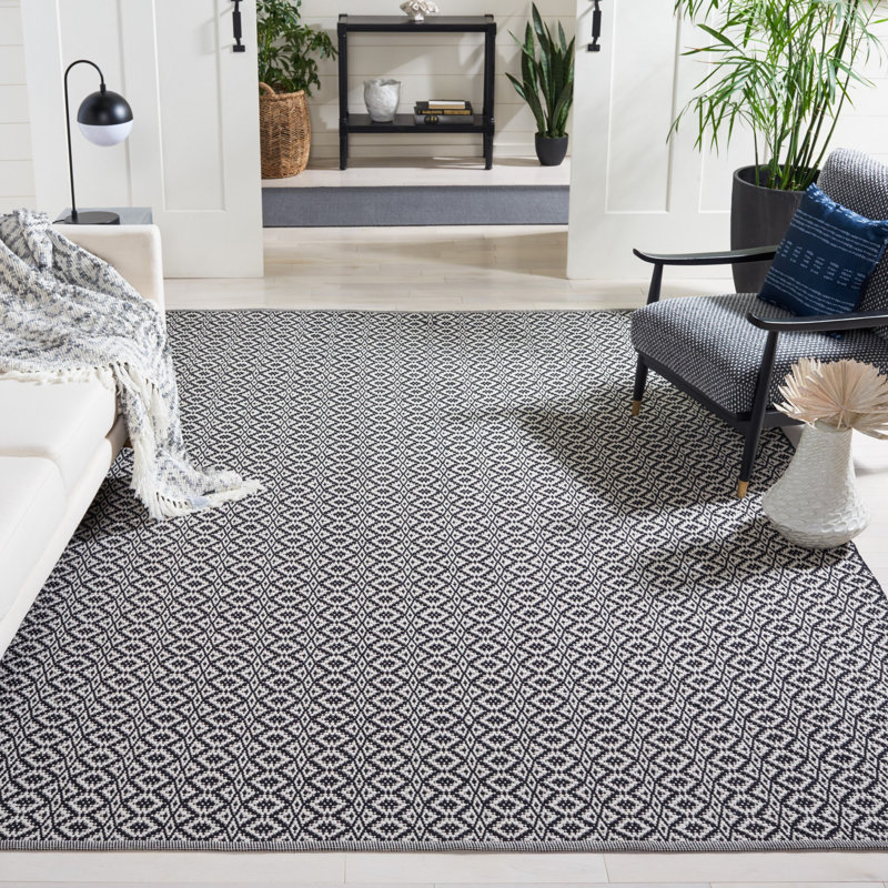 Tapis en coton tissé à la main Whyte, Rectangle 6 pi x 9 pi