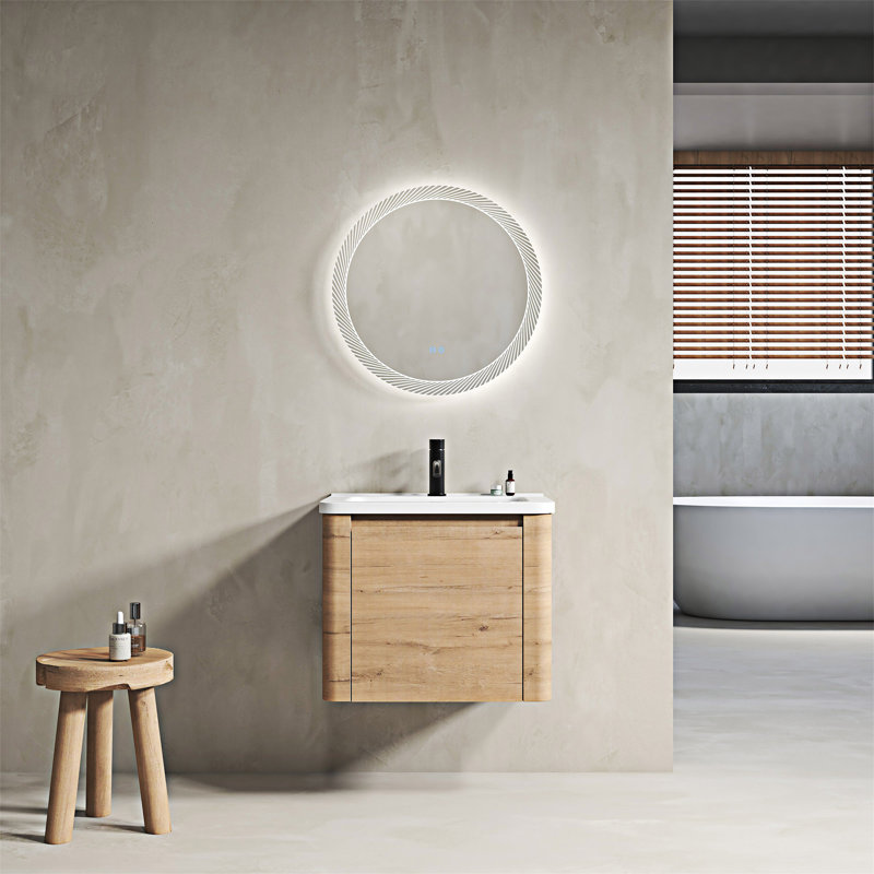 Meuble-lavabo mural avec lavabo en céramique, 24"