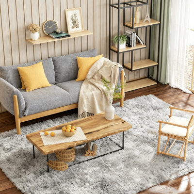 Grand tapis pelucheux pelucheux et lavable à la machine 5 x 7