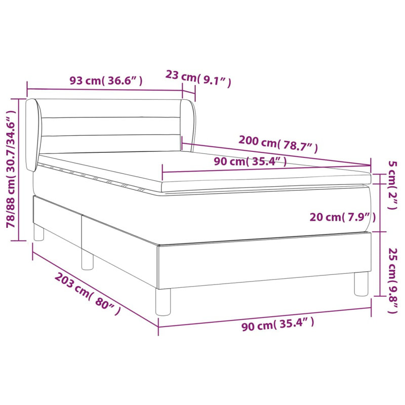 Alesana Bed, European Single (90 x 200cm), Taupe/Black