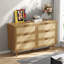 Commode à 6 tiroirs l 46,7 po Atyia, commode double en rotin pour chambre à coucher, commode à tiroirs moderne-1416577450