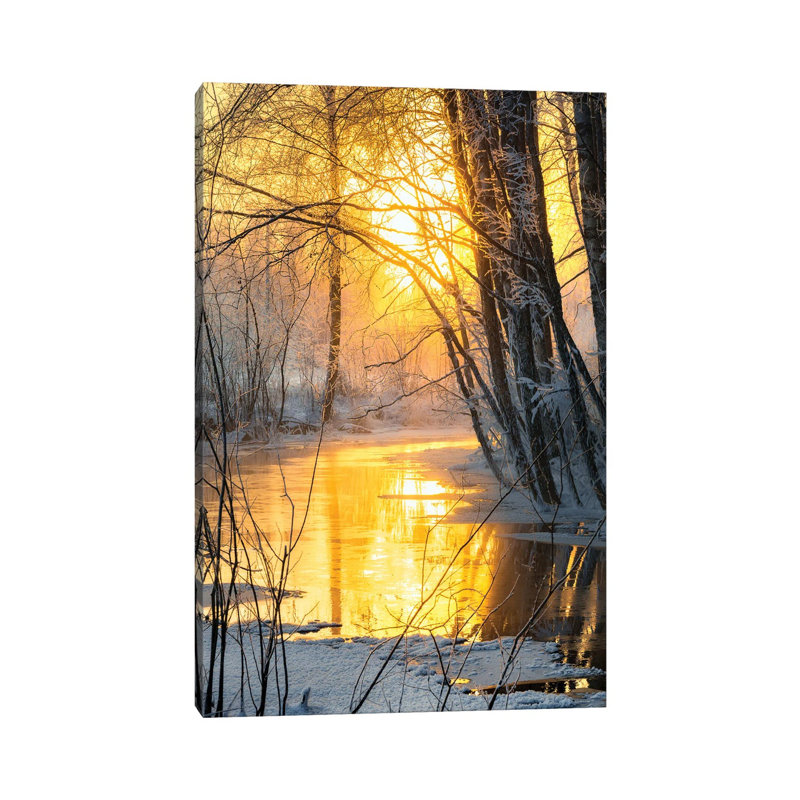 Golden Creek 1 Piece Wrapped Canvas Wall Art, 20.32 cm H x 30.48 cm W