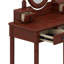 Ensemble de coiffeuse avec miroir à angle réglable, ensemble de coiffeuse et tabouret rembourré avec doublure en velours 5 tiroirs-116730761