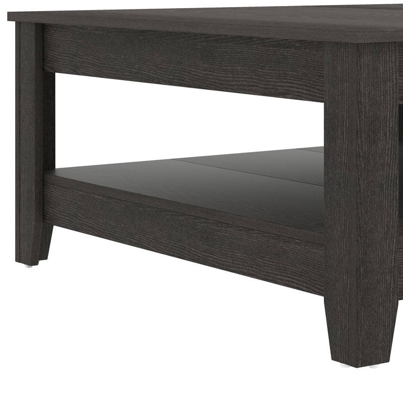 Weddel Basilico Transitional Coordinated 2 Piece Living Room Table Set, Dark Gray Oak, Dark Gray Oak