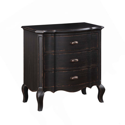 Table de chevet au fini noir antique pour chambre à coucher et salon